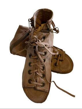 AS98 Lace-Up Open-Toe Leather sandals